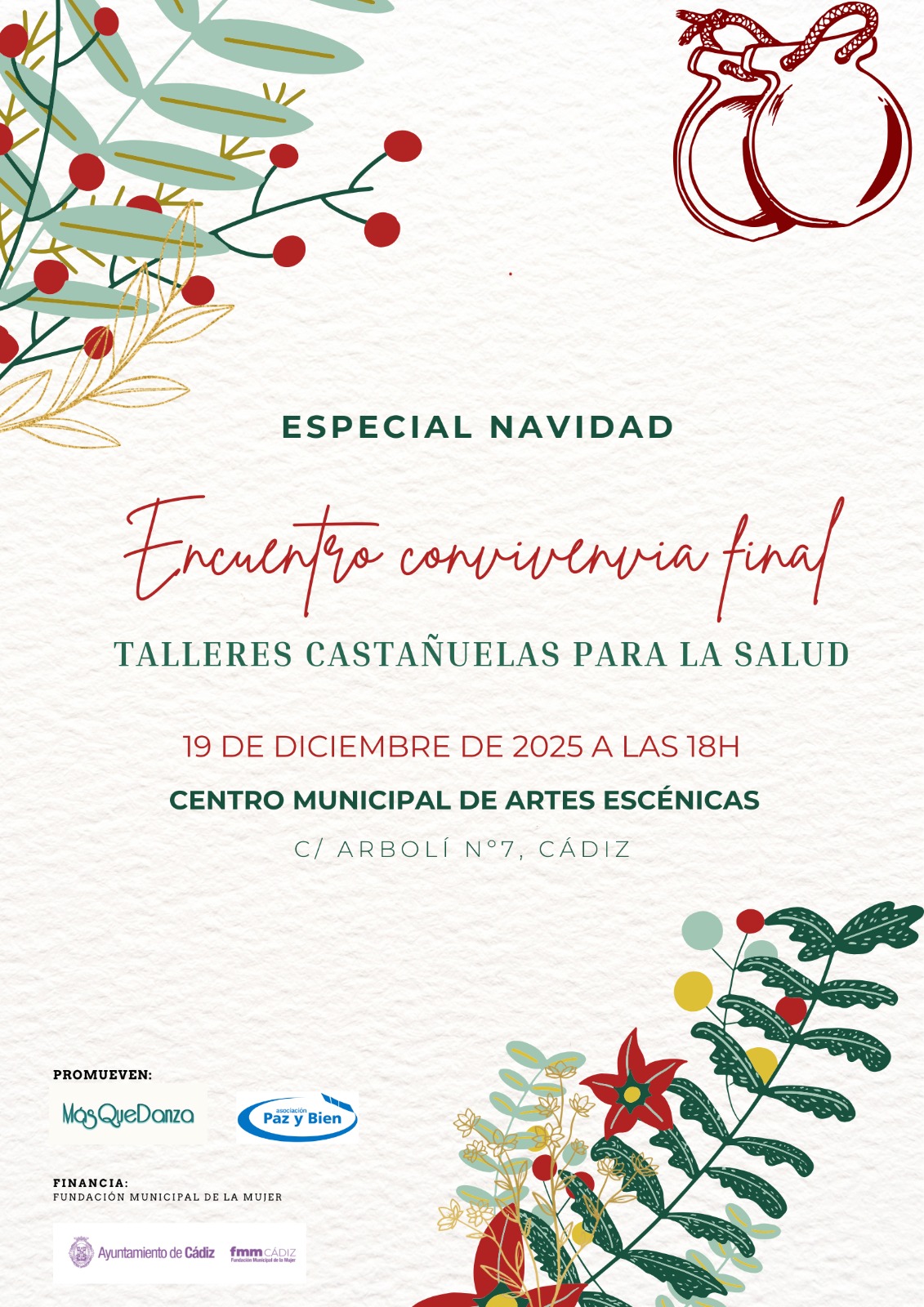 Jornada festiva de convivencia a ritmo de villancicos para clausurar el proyecto terapéutico “Castañuelas para la salud”